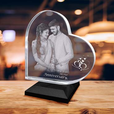 Anniversary Gift for Wife Personalised 3D Crystal (140x140x20mm)