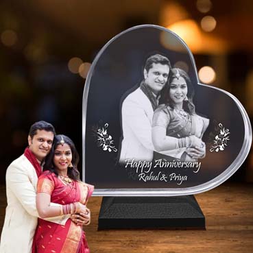 Anniversary Gift for Female Friend Personalised 3D Crystal (140x140x20mm)