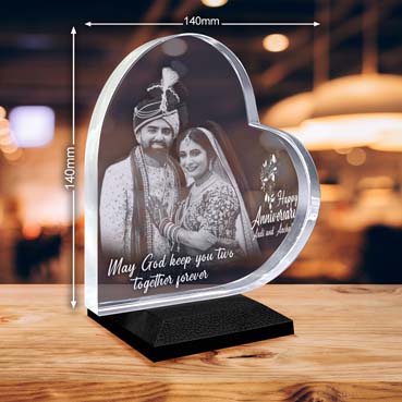 Anniversary Gift for Daughter Personalised 3D Crystal (140x140x20mm)