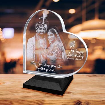 Anniversary Gift for Daughter Personalised 3D Crystal (140x140x20mm)