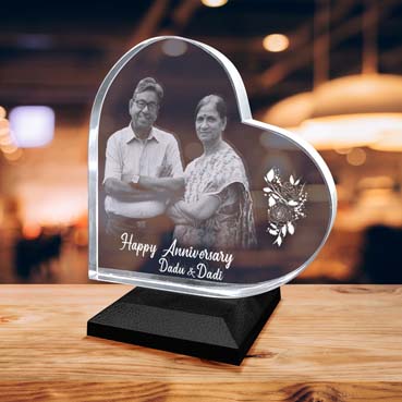 Anniversary Gift for Grand Mother Personalised 3D Crystal (140x140x20mm)