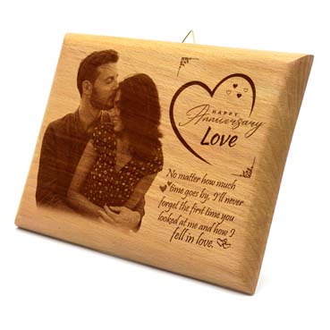 Wooden Photo Frame Personalised for Girlfriend Anniversary(15”x9”)