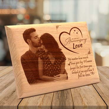 Wooden Photo Frame Personalised for Girlfriend Anniversary(15”x9”)