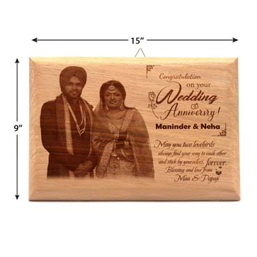 Wooden Photo Frame Personalised for Daughter Anniversary(15”x9”)