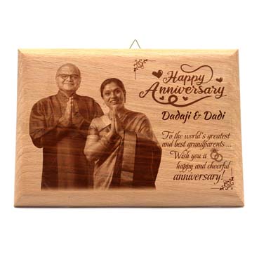 Wooden Photo Frame Personalised for Grand Mother Anniversary (11.5”x8.25”)