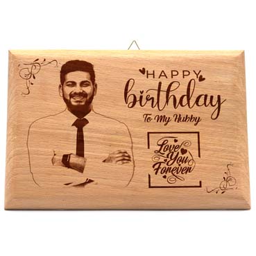 Birthday Gift for Husband Wooden Photo Frame (7'x5')
