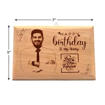 Birthday Gift for Husband Wooden Photo Frame (7'x5')