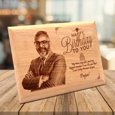 Birthday Gift for Father Wooden Photo Frame (7'x5')