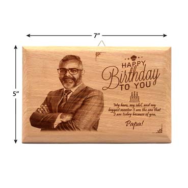 Birthday Gift for Father Wooden Photo Frame (7'x5')