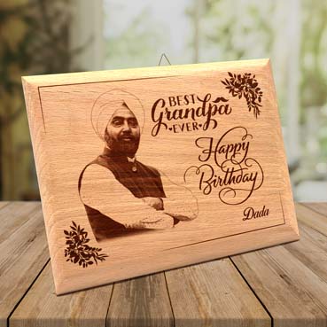 Birthday Gift for Grand Father Wooden Photo Frame (7'x5')