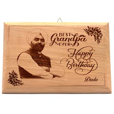 Birthday Gift for Grand Father Wooden Photo Frame (7'x5')
