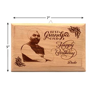 Birthday Gift for Grand Father Wooden Photo Frame (7'x5')