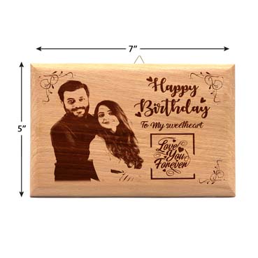 Birthday Gift for Wife Wooden Photo Frame (7'x5')