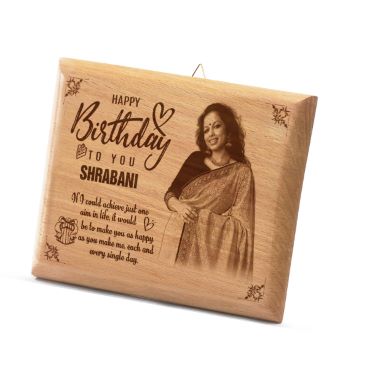 Birthday Gift for Wife Wooden Photo Frame (5'x4')