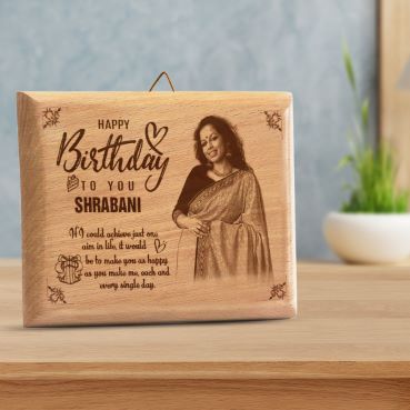 Birthday Gift for Wife Wooden Photo Frame (5'x4')