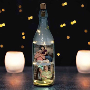 LED Bottle Lamp Personalised for Father Birthday
