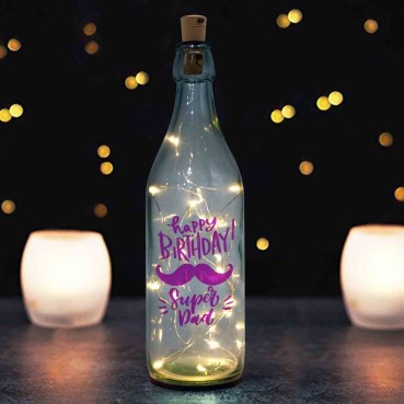 LED Bottle Lamp Personalised for Father Birthday