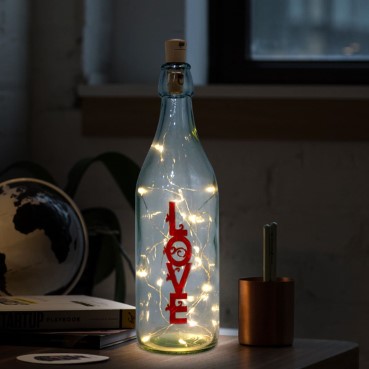 LED Bottle Lamp Personalised for Boy Friend Birthday