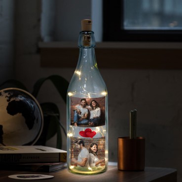 LED Bottle Lamp Personalised for Boy Friend Birthday