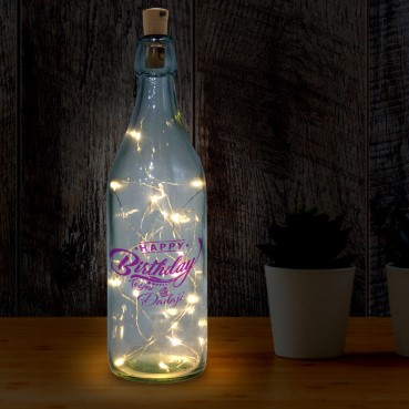 LED Bottle Lamp Personalised for Grand Father Birthday