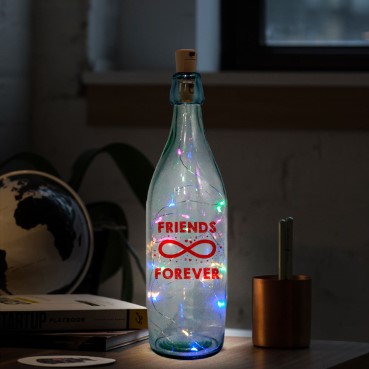 LED Bottle Lamp Personalised for Female Friend Birthday