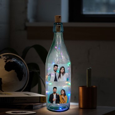 LED Bottle Lamp Personalised for Female Friend Birthday