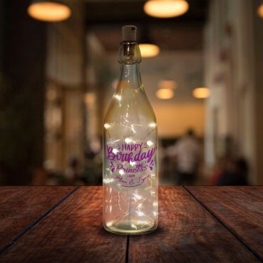 LED Bottle Lamp Personalised for Daughter Birthday