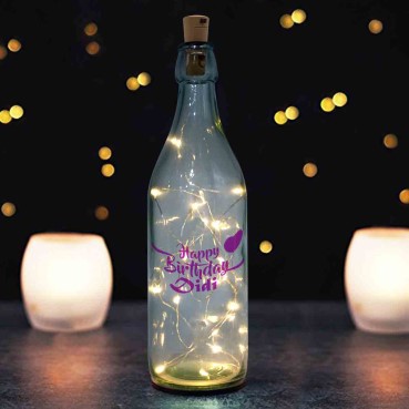 LED Bottle Lamp Personalised for Sister Birthday