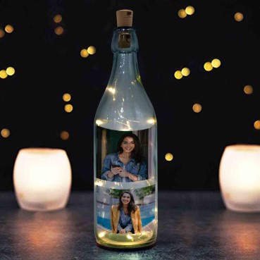 LED Bottle Lamp Personalised for Sister Birthday