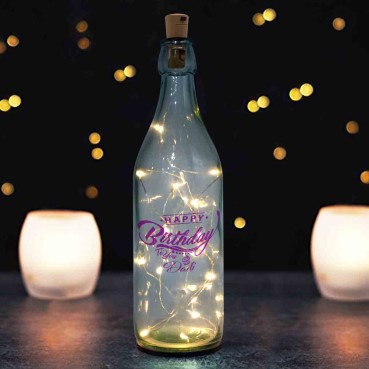 LED Bottle Lamp Personalised for Grandmother Birthday