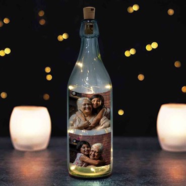 LED Bottle Lamp Personalised for Grandmother Birthday