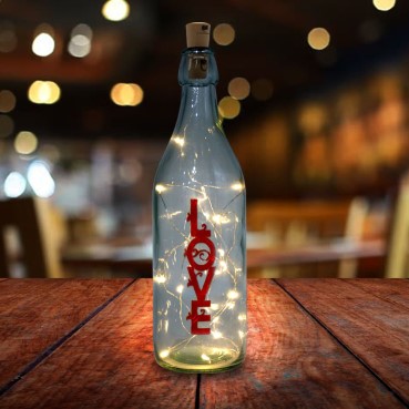 LED Bottle Lamp Personalised for Husband Anniversary