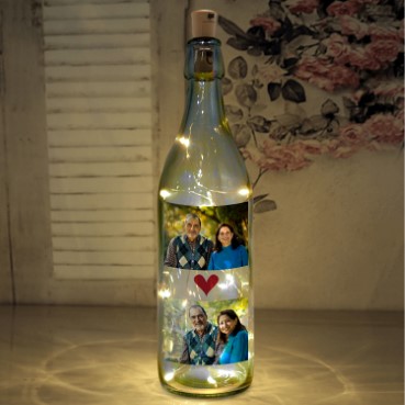 LED Bottle Lamp Personalised for Mother Anniversary