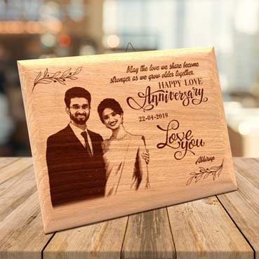 Anniversary Gift for Boy Friend Wooden Photo Frame (7'x5')