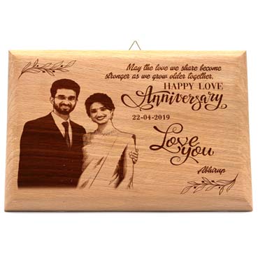 Anniversary Gift for Boy Friend Wooden Photo Frame (7'x5')