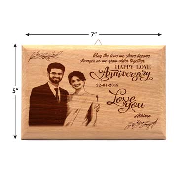 Anniversary Gift for Boy Friend Wooden Photo Frame (7'x5')