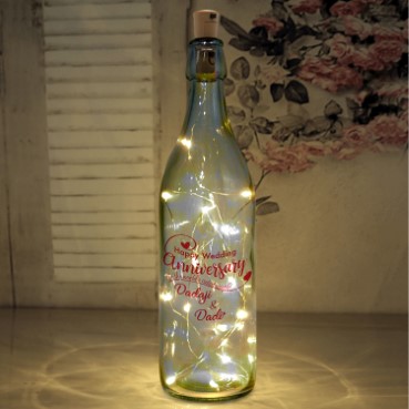 LED Bottle Lamp Personalised for Grandmother Anniversary