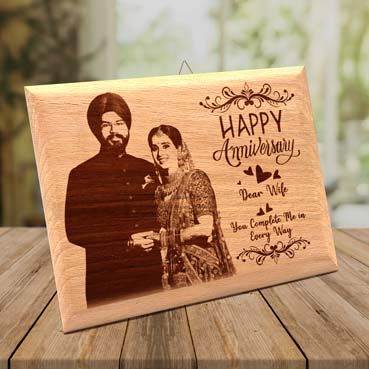 Anniversary Gift for Wife Wooden Photo Frame (7'x5')