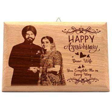Anniversary Gift for Wife Wooden Photo Frame (7'x5')
