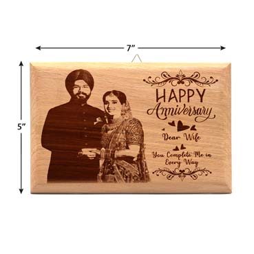 Anniversary Gift for Wife Wooden Photo Frame (7'x5')