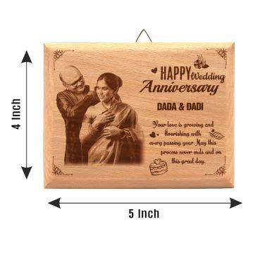 Anniversary  Gift for Grand Mother Wooden Photo Frame (5'x4')