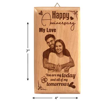 Anniversary Gift for Boy Friend Wooden Photo Frame (7'x4')