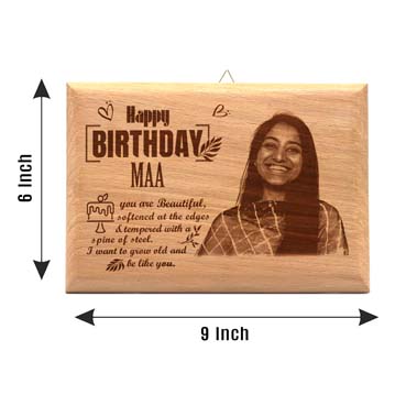 Wooden Photo Frame Personalised for Mother Birthday (9”x6”)