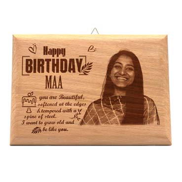 Wooden Photo Frame Personalised for Mother Birthday (9”x6”)