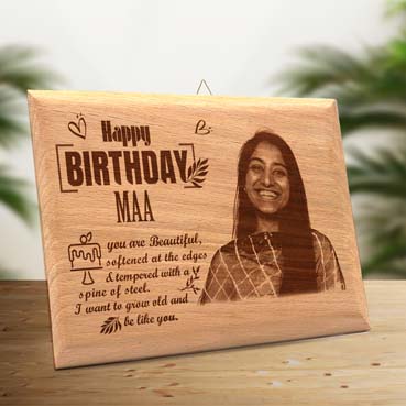 Wooden Photo Frame Personalised for Mother Birthday (9”x6”)