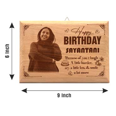Wooden Photo Frame Personalised for Female Friend Birthday (9”x6”)