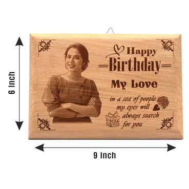 Wooden Photo Frame Personalised for Girl Friend Birthday (9”x6”)