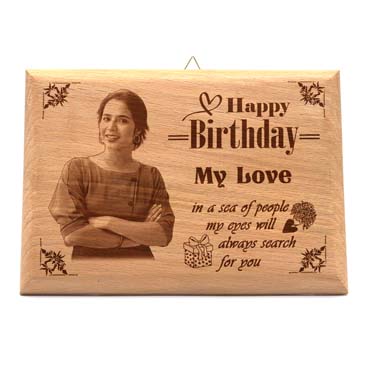 Wooden Photo Frame Personalised for Girl Friend Birthday (9”x6”)