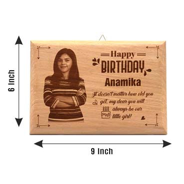 Wooden Photo Frame Personalised for Daughter Birthday (9”x6”)