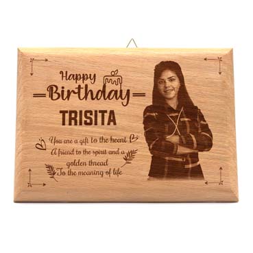 Wooden Photo Frame Personalised for Sister Birthday (9”x6”)